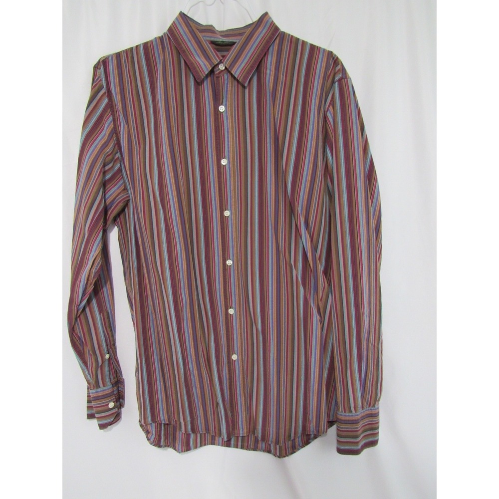 Robert Friedman Multi-Color Striped Mens Casual Shirt Sz‎ L